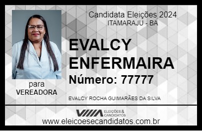 Candidato EVALCY ENFERMEIRA 2024 - ITAMARAJU - Eleições