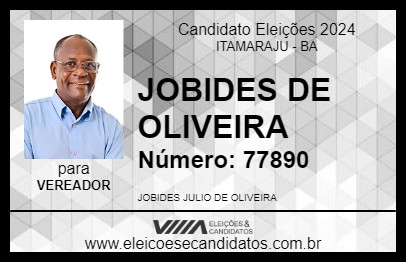 Candidato JOBIDES DE OLIVEIRA 2024 - ITAMARAJU - Eleições