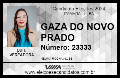 Candidato GAZA DO NOVO PRADO 2024 - ITAMARAJU - Eleições