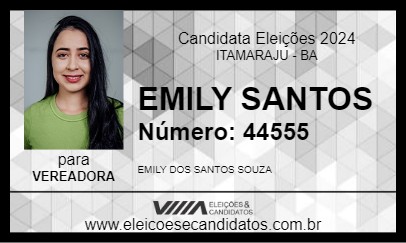 Candidato EMILY SANTOS 2024 - ITAMARAJU - Eleições