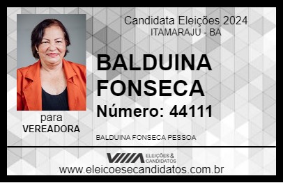 Candidato BALDUINA FONSECA 2024 - ITAMARAJU - Eleições