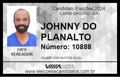 Candidato JOHNNY DO PLANALTO 2024 - CAPIM GROSSO - Eleições