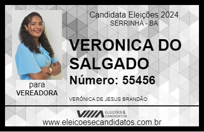 Candidato VERONICA DO SALGADO 2024 - SERRINHA - Eleições