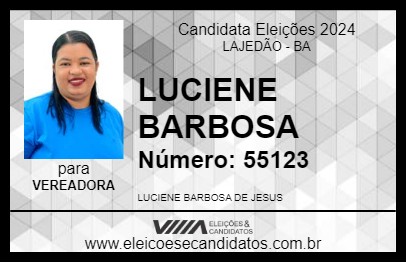 Candidato LUCIENE BARBOSA 2024 - LAJEDÃO - Eleições