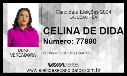 Candidato CELINA DE DIDA 2024 - LAJEDÃO - Eleições