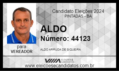 Candidato ALDO 2024 - PINTADAS - Eleições