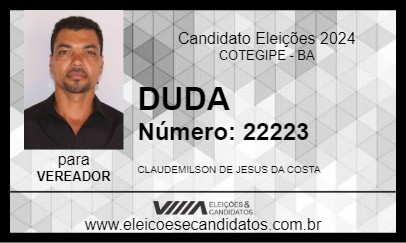 Candidato DUDA 2024 - COTEGIPE - Eleições