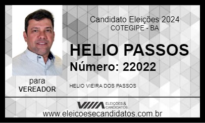 Candidato HELIO PASSOS 2024 - COTEGIPE - Eleições