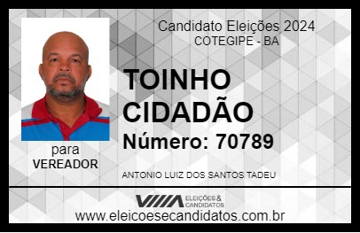 Candidato TOINHO CIDADÃO 2024 - COTEGIPE - Eleições