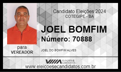 Candidato JOEL BOMFIM 2024 - COTEGIPE - Eleições