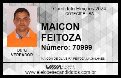 Candidato MAICON FEITOZA 2024 - COTEGIPE - Eleições