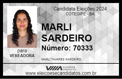 Candidato MARLI SARDEIRO 2024 - COTEGIPE - Eleições