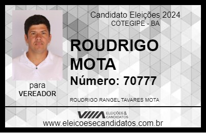 Candidato ROUDRIGO MOTA 2024 - COTEGIPE - Eleições