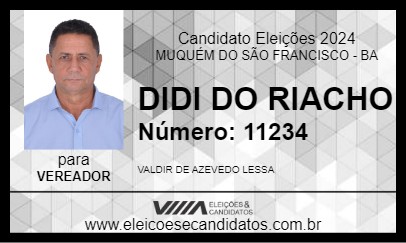 Candidato DIDI DO RIACHO 2024 - MUQUÉM DO SÃO FRANCISCO - Eleições