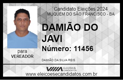 Candidato DAMIÃO DO JAVI 2024 - MUQUÉM DO SÃO FRANCISCO - Eleições