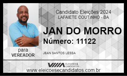 Candidato JAN DO MORRO 2024 - LAFAIETE COUTINHO - Eleições