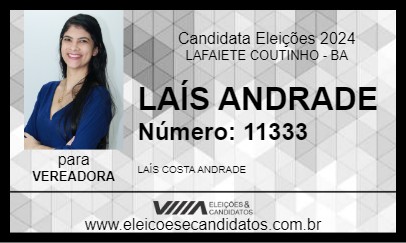 Candidato LAÍS ANDRADE 2024 - LAFAIETE COUTINHO - Eleições