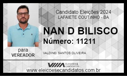 Candidato NAN D  BILISCO 2024 - LAFAIETE COUTINHO - Eleições