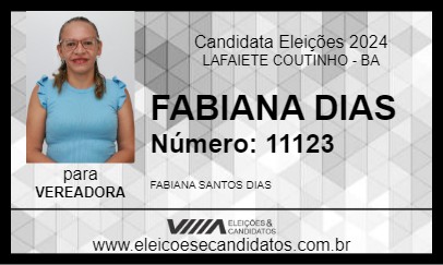 Candidato FABIANA DIAS  2024 - LAFAIETE COUTINHO - Eleições