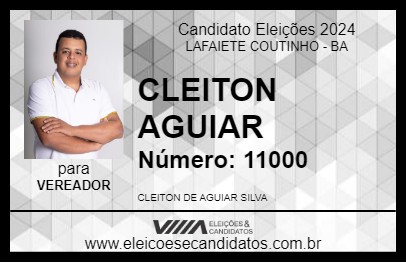 Candidato CLEITON  AGUIAR 2024 - LAFAIETE COUTINHO - Eleições