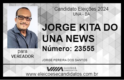 Candidato JORGE KITA DO UNA NEWS 2024 - UNA - Eleições