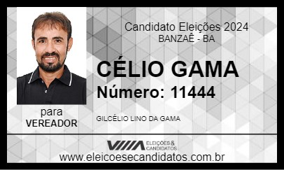 Candidato CÉLIO GAMA  2024 - BANZAÊ - Eleições