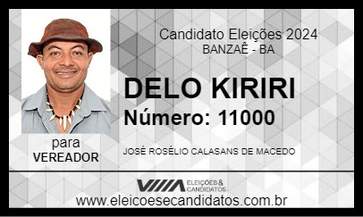 Candidato DELO KIRIRI 2024 - BANZAÊ - Eleições