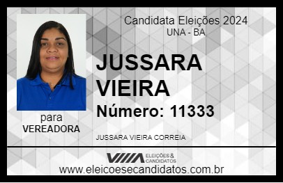 Candidato JUSSARA VIEIRA 2024 - UNA - Eleições