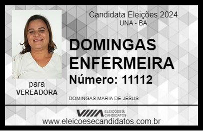 Candidato DOMINGAS ENFERMEIRA 2024 - UNA - Eleições