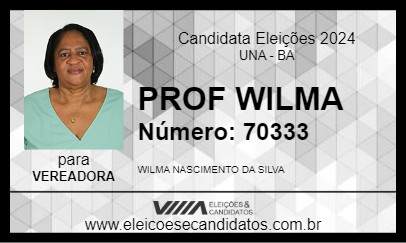 Candidato PROF WILMA 2024 - UNA - Eleições