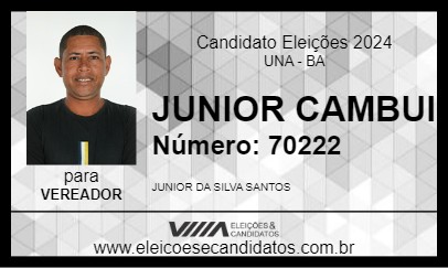 Candidato JUNIOR CAMBUI 2024 - UNA - Eleições