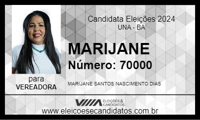 Candidato MARIJANE 2024 - UNA - Eleições