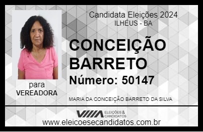 Candidato CONCEIÇÃO BARRETO 2024 - ILHÉUS - Eleições