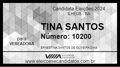 Candidato TINA SANTOS 2024 - ILHÉUS - Eleições