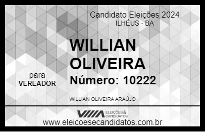 Candidato WILLIAN OLIVEIRA 2024 - ILHÉUS - Eleições