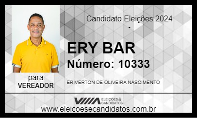 Candidato ERY BAR 2024 - ILHÉUS - Eleições