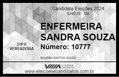 Candidato ENFERMEIRA SANDRA SOUZA 2024 - ILHÉUS - Eleições