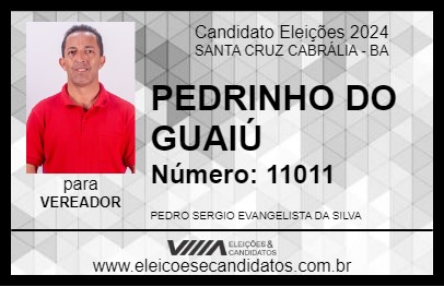 Candidato PEDRINHO DO GUAIÚ 2024 - SANTA CRUZ CABRÁLIA - Eleições