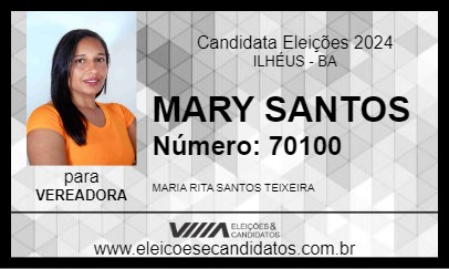 Candidato MARY SANTOS 2024 - ILHÉUS - Eleições