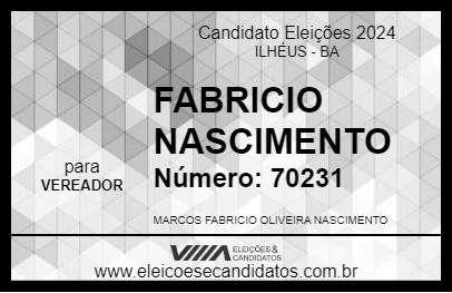 Candidato FABRICIO NASCIMENTO 2024 - ILHÉUS - Eleições