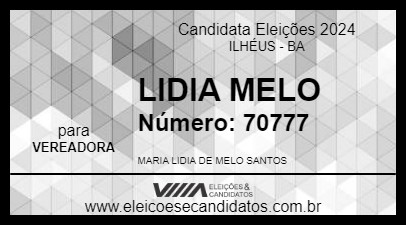 Candidato LIDIA MELO 2024 - ILHÉUS - Eleições