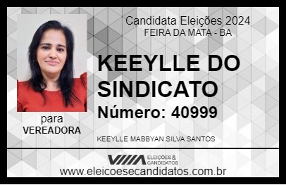 Candidato KEEYLLE DO SINDICATO 2024 - FEIRA DA MATA - Eleições