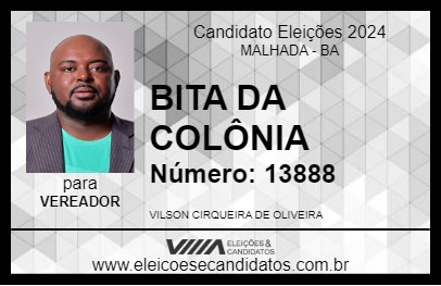 Candidato BITA DA COLÔNIA 2024 - MALHADA - Eleições