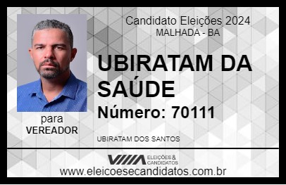 Candidato UBIRATAM DA SAÚDE 2024 - MALHADA - Eleições