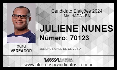 Candidato JULIENE NUNES 2024 - MALHADA - Eleições