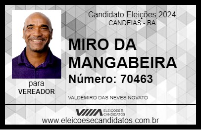 Candidato MIRO DA MANGABEIRA 2024 - CANDEIAS - Eleições