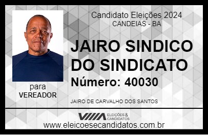 Candidato JAIRO SINDICO DO CONDOMÍNIO 2024 - CANDEIAS - Eleições