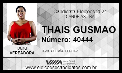 Candidato THAIS GUSMAO 2024 - CANDEIAS - Eleições