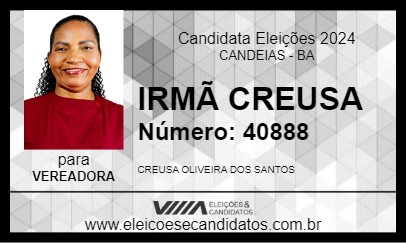 Candidato IRMÃ CREUSA 2024 - CANDEIAS - Eleições