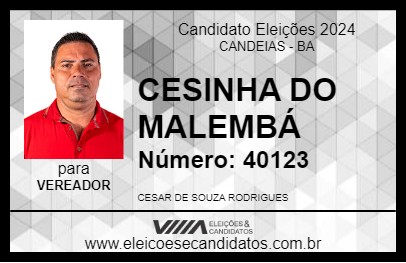 Candidato CESINHA DO MALEMBÁ 2024 - CANDEIAS - Eleições